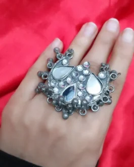 LISHA BLACK POLISH FINGER RING