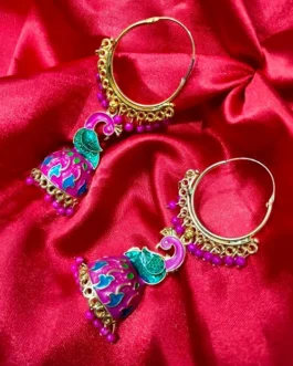 PEACOCK MEENA BALI EARRING