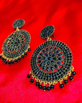 RAJKOT BLACK STONE EARRING