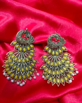RAJKOT PEACOCK LONG EARRING