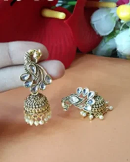 RAJKOT STONE ND PEARL JHUMKA